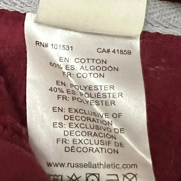 Russell Athletic Maroon Zip-Up Hoodie - Picture 9 of 10